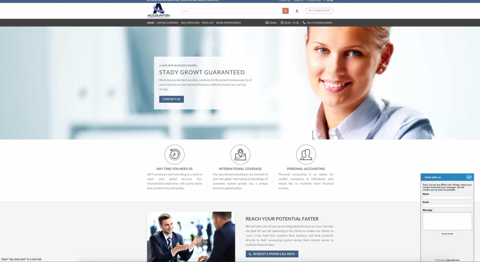Bookkeeping service website design